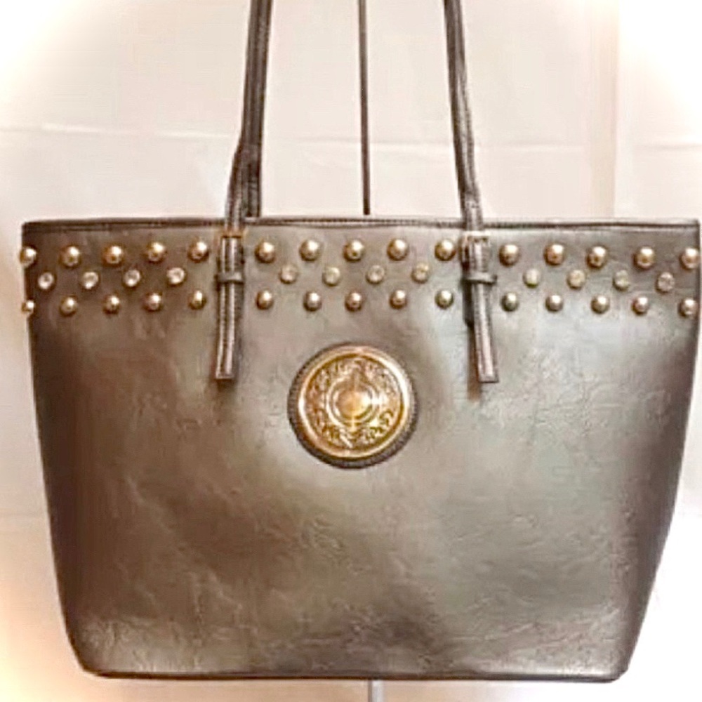 New!🎉Gun Metal Bronze Lg “Foldable” Shopper Tote